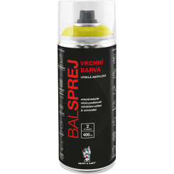 BALSPREJ vrchní univerzální akrylová barva ve spreji, RAL 1016 žluť sírová, 400 ml