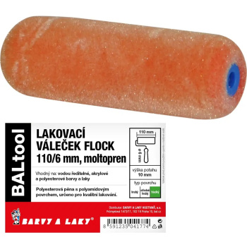 BARVY A LAKY HOSTIVAŘ Moltopren Flock váleček na malování pro držák 6 mm, 100 mm, 2x kulacený