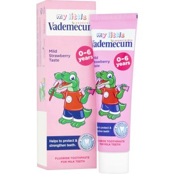 Vademecum Junior, zubní pasta pro děti, příchuť jahoda, pro děti 0-6  let,  50 ml