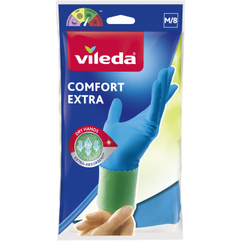 Vileda Comfort & Care gumové rukavice, úklidové, velikost č. 8