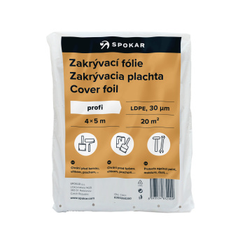 Spokar zakrývací folie na malování, 30 µ, 20 m², 4 × 5 m