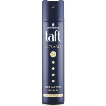 Taft Ultimate, lak na vlasy s maximální fixací s efektem lesku, síla fixace 5+, 250 ml