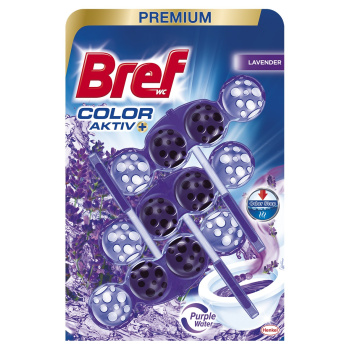 Bref WC Purple Aktiv Lavender, WC blok v kuličkách, vůně levandule, 3 x 50 g