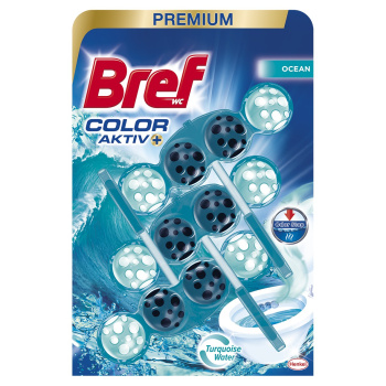 Bref Turquoise Aktiv Ocean WC blok v kuličkách 3 x 50 g