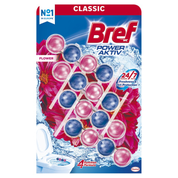 Bref Power Aktiv WC blok Flower blossom, tuhý WC blok, 4 × 50 g