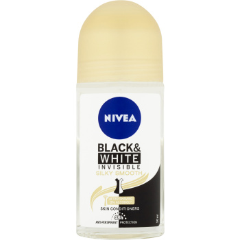 Nivea Black & White Invisible Silky Smooth kuličkový antiperspirant, 50 ml