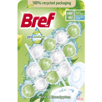 Bref WC blok Pro Nature Mint & Eucalyptus, 3× 50 g