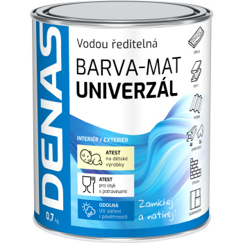 DENAS UNIVERZÁL-MAT vrchní barva na dřevo, kov a beton, 0815 červená, 700 g