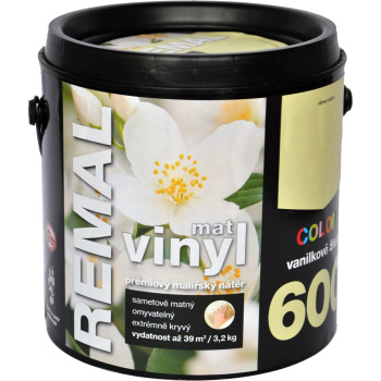 REMAL Vinyl Color mat omyvatelná barva na&nbsp;zeď, 600 vanilkově žlutá, 3,2 kg