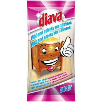 Diava vlhčené utěrky na&nbsp;nábytek, 30 ks