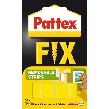 PATTEX Fix oboustranné lepící proužky, 20×40 mm, nosnost až 2 kg, 10 ks