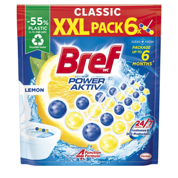 Bref WC kuličky Power Aktiv Lemon, 6x 50 g