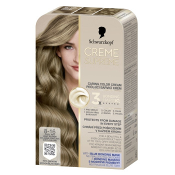 Schwarzkopf Creme Supreme barva na vlasy 8-16 chladná popelavá světlá blond 60 ml