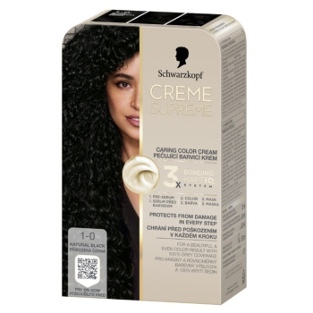 Schwarzkopf Creme Supreme barva na vlasy 1-0 přirozená černá 60 ml
