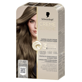 Schwarzkopf Creme Supreme barva na vlasy 7-42 béžová blond 60 ml