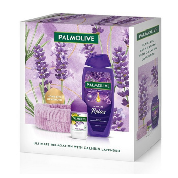 Palmolive Relax dárkový set sprchový gel 500 ml + deodorant roll-on + čelenka