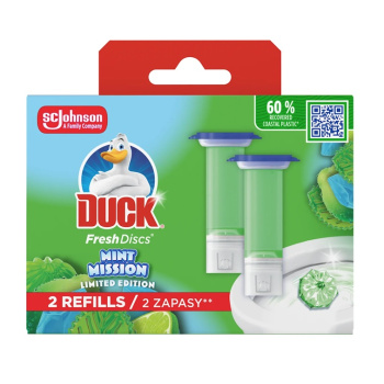 Duck Fresh Discs Mint Mission WC blok s vůní máty a limetky náhradní náplň 2x36 ml