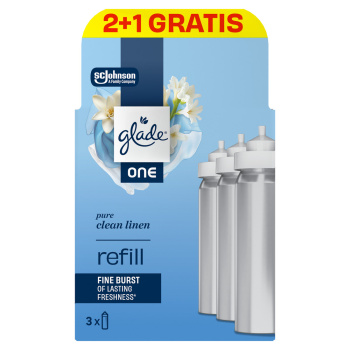 Glade ONE náhradní náplně do osvěžovače vzduchu Pure Clean Linen 3×10 ml, 30 ml