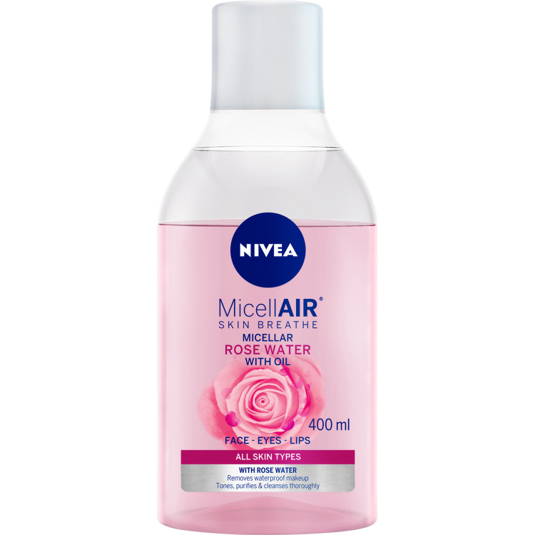 Nivea MicellAIR dvoufázová micelární voda s růžovou vodou, 400 ml