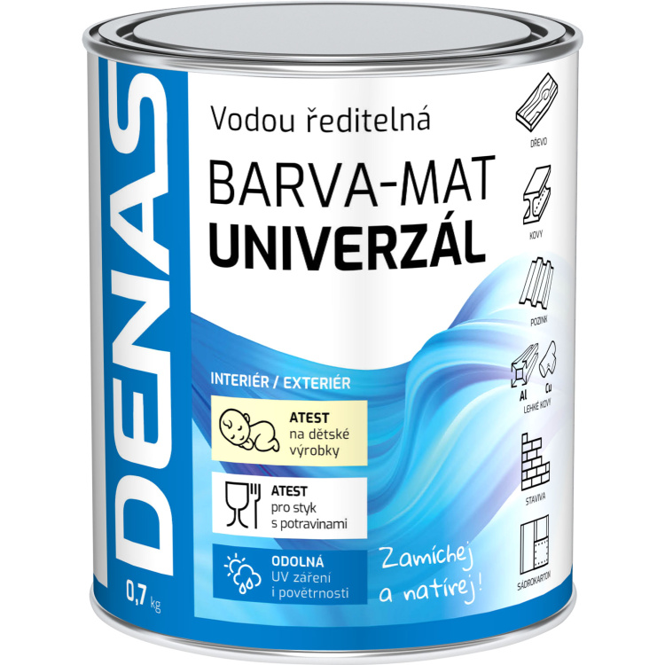 DENAS UNIVERZÁL-MAT vrchní barva na dřevo, kov a beton