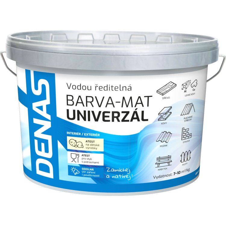 DENAS UNIVERZÁL-MAT vrchní barva na dřevo, kov a beton