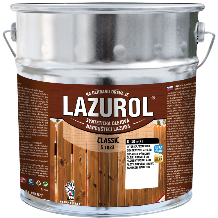 Lazurol Classic S1023 tenkovrstvá lazura na dřevo s obsahem olejů