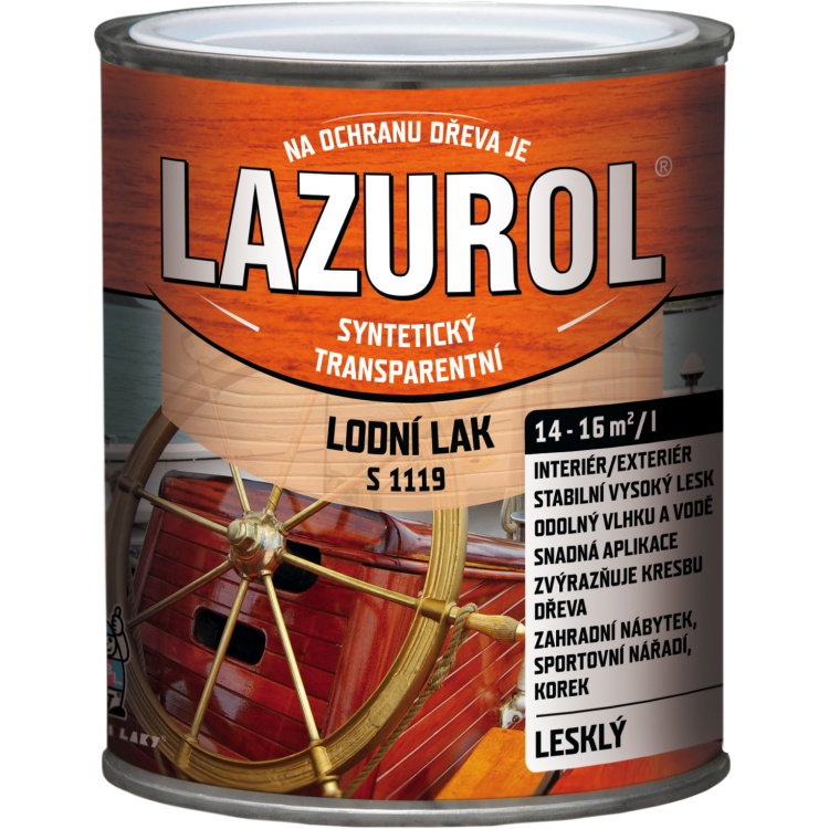 Lazurol S1119 lodní lak na dřevo bezbarvý mat a lesk