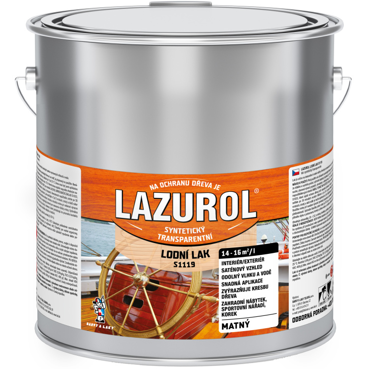 Lazurol S1119 lodní lak na dřevo bezbarvý mat a lesk
