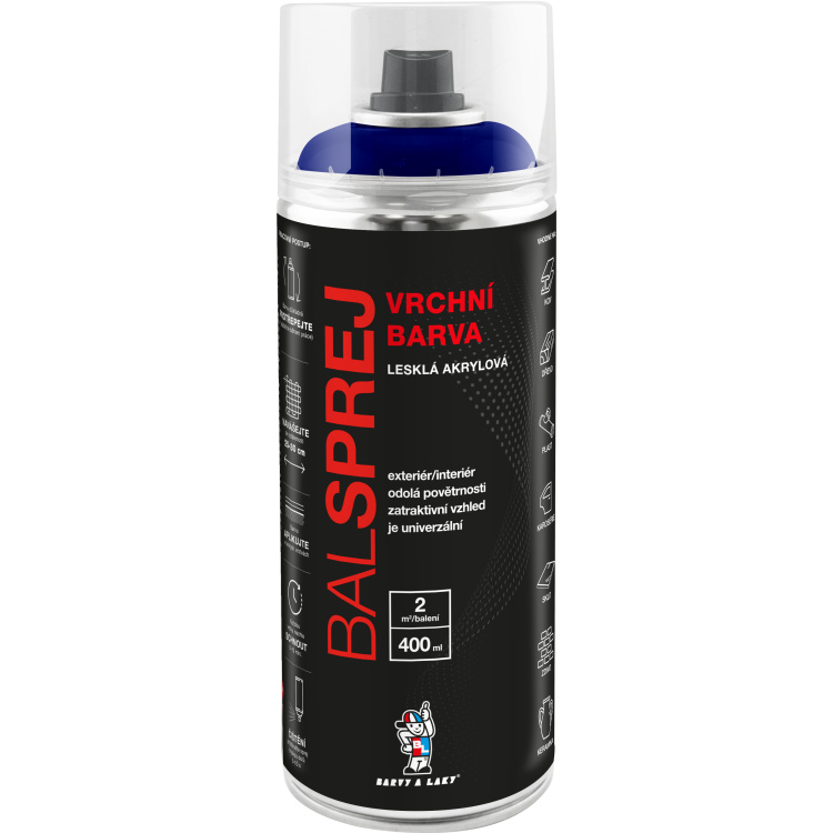 BALSPREJ vrchní univerzální akrylová barva ve spreji, RAL odstíny, 400 ml