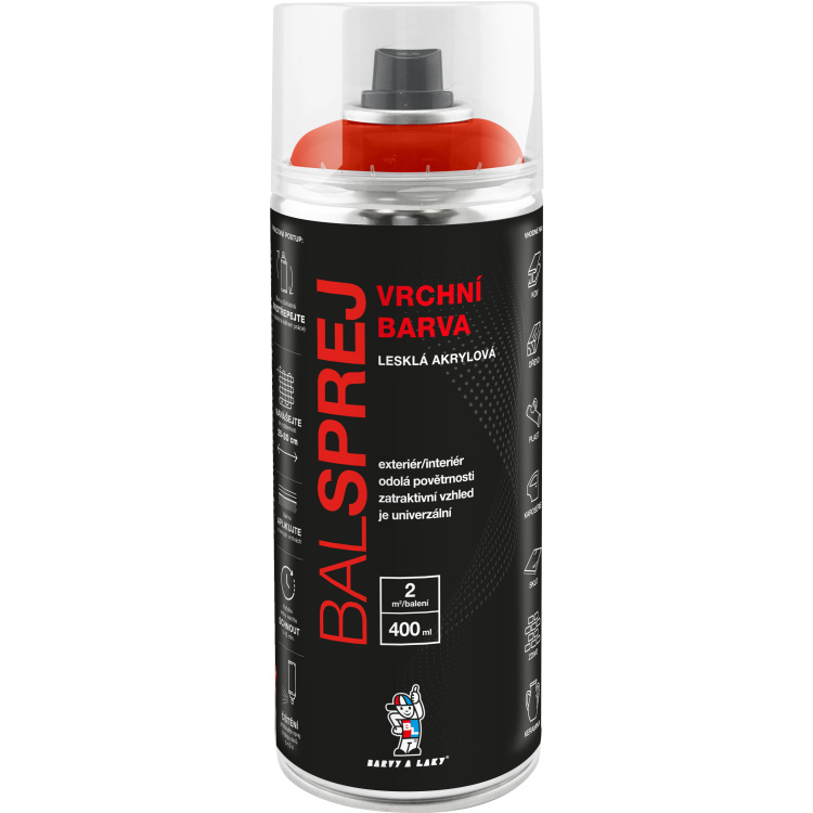 BALSPREJ vrchní univerzální akrylová barva ve spreji, RAL odstíny, 400 ml