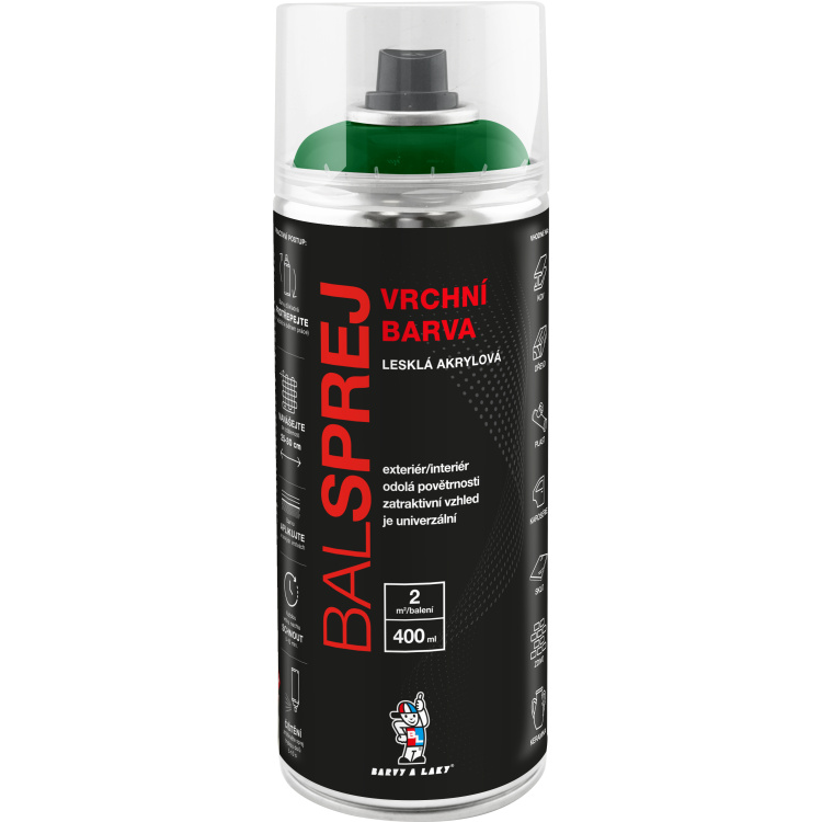 BALSPREJ vrchní univerzální akrylová barva ve spreji, RAL odstíny, 400 ml