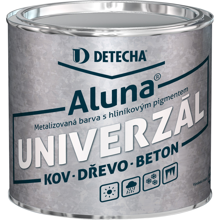 Detecha Aluna barva na kov beton dřevo s hliníkem, stříbřitá