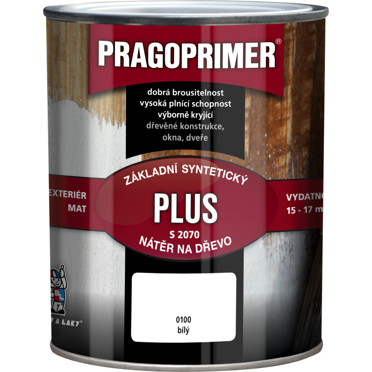 PRAGOPRIMER Plus základní barva na dřevo S2070, 0100 bílá