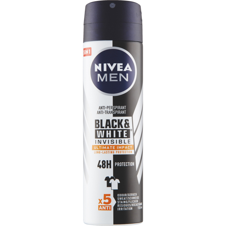Nivea Men Black &amp; White Invisible Ultimate Impact antiperspirant, 150 ml
