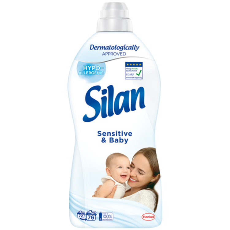 Silan aviváž Sensitive &amp; Baby 76 praní, 1672 ml