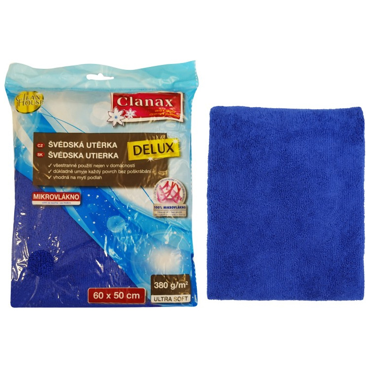 Clanax švédská utěrka Delux 60 × 50 cm, 380 g, modrá