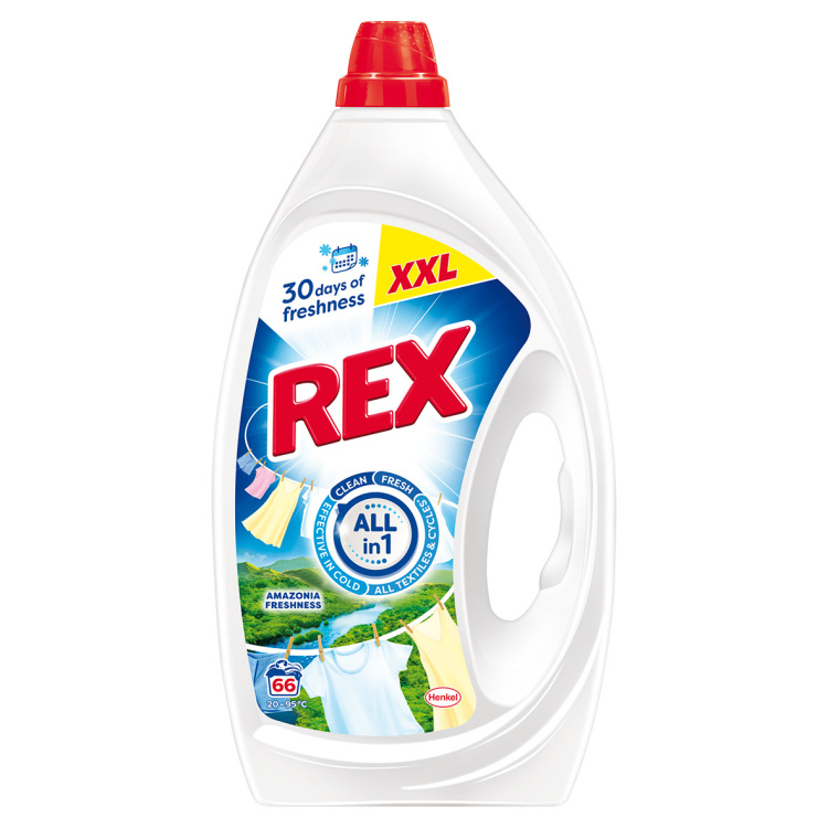 Rex Amazonia Freshness prací gel, 2,97 l, 66 dávek