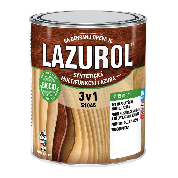 Lazurol 3v1 S1045 tenkovrstvá lazura na dřevo