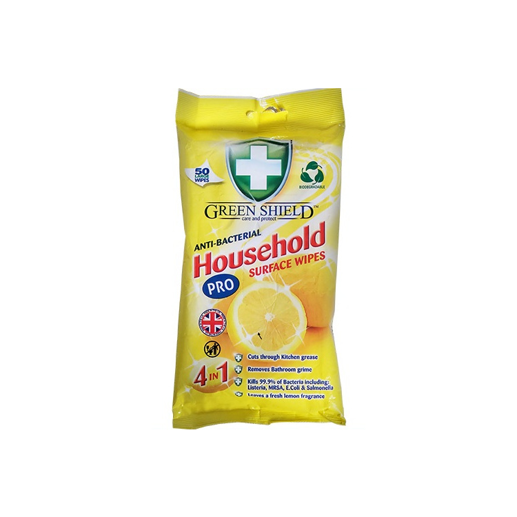 Green Shield antibakteriální úklidové ubrousky, 50 ks