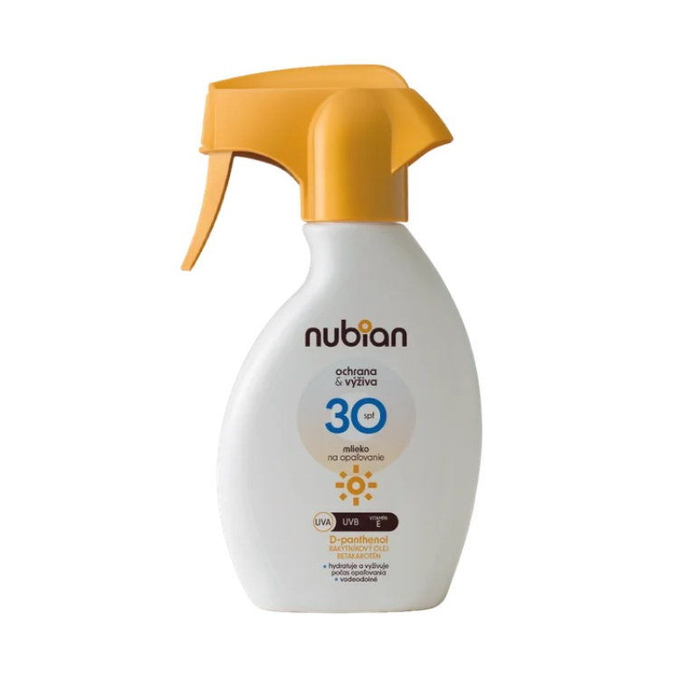 Nubian Mléko na opalování SPF 30 Sprej 225 ml