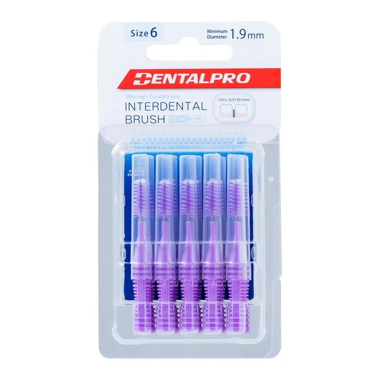 DentalPro mezizubní kartáček rovný 1,9 mm fialový, 10 kusů