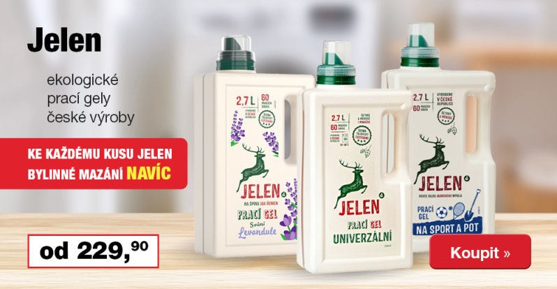 Jelen, ekologické prací gely,&nbsp;česká výroba.